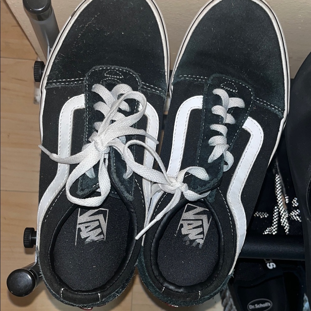Vans Black and White Old Skool Lace-Up Sneakers